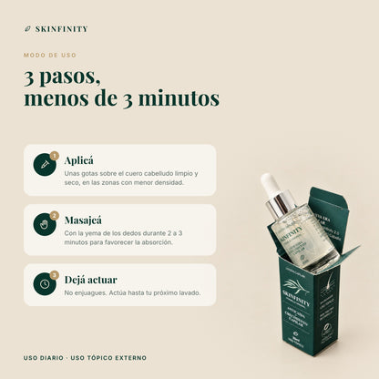 Serum Skinfinity - Fórmula avanzada de Saw Palmetto y Jojoba para crecimiento capilar