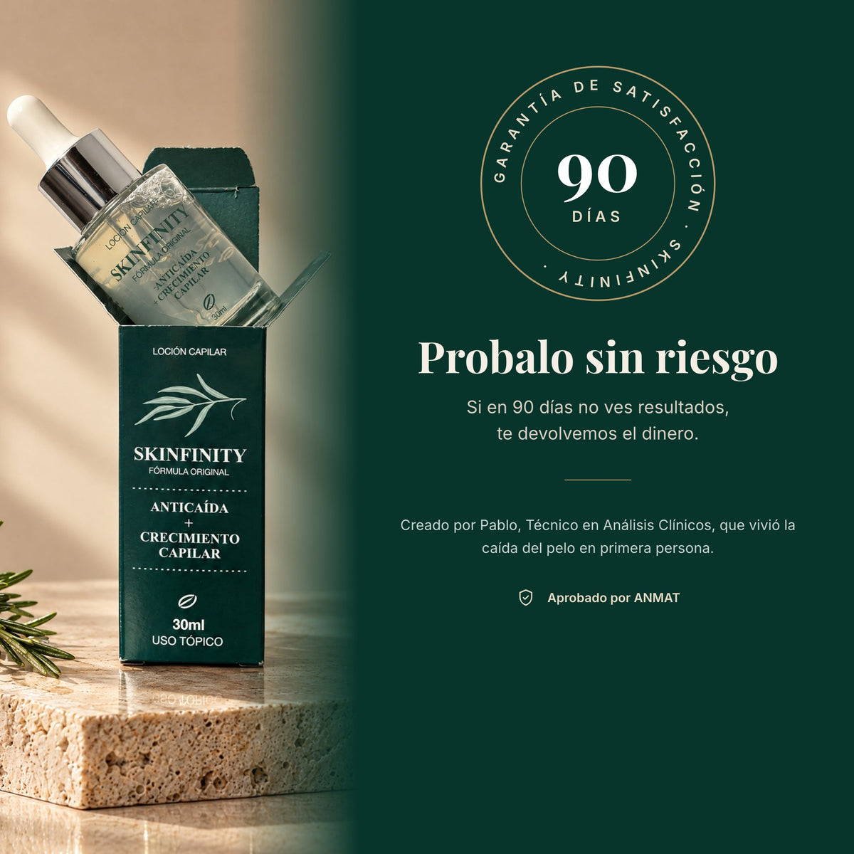 Serum Skinfinity - Fórmula avanzada de Saw Palmetto y Jojoba para crecimiento capilar