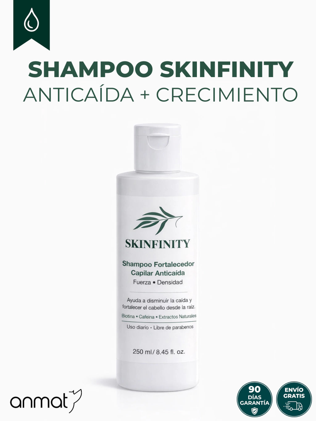 Shampoo Fórmula Anti-Caída Triple Bloqueo Anti-DHT - Skinfinity